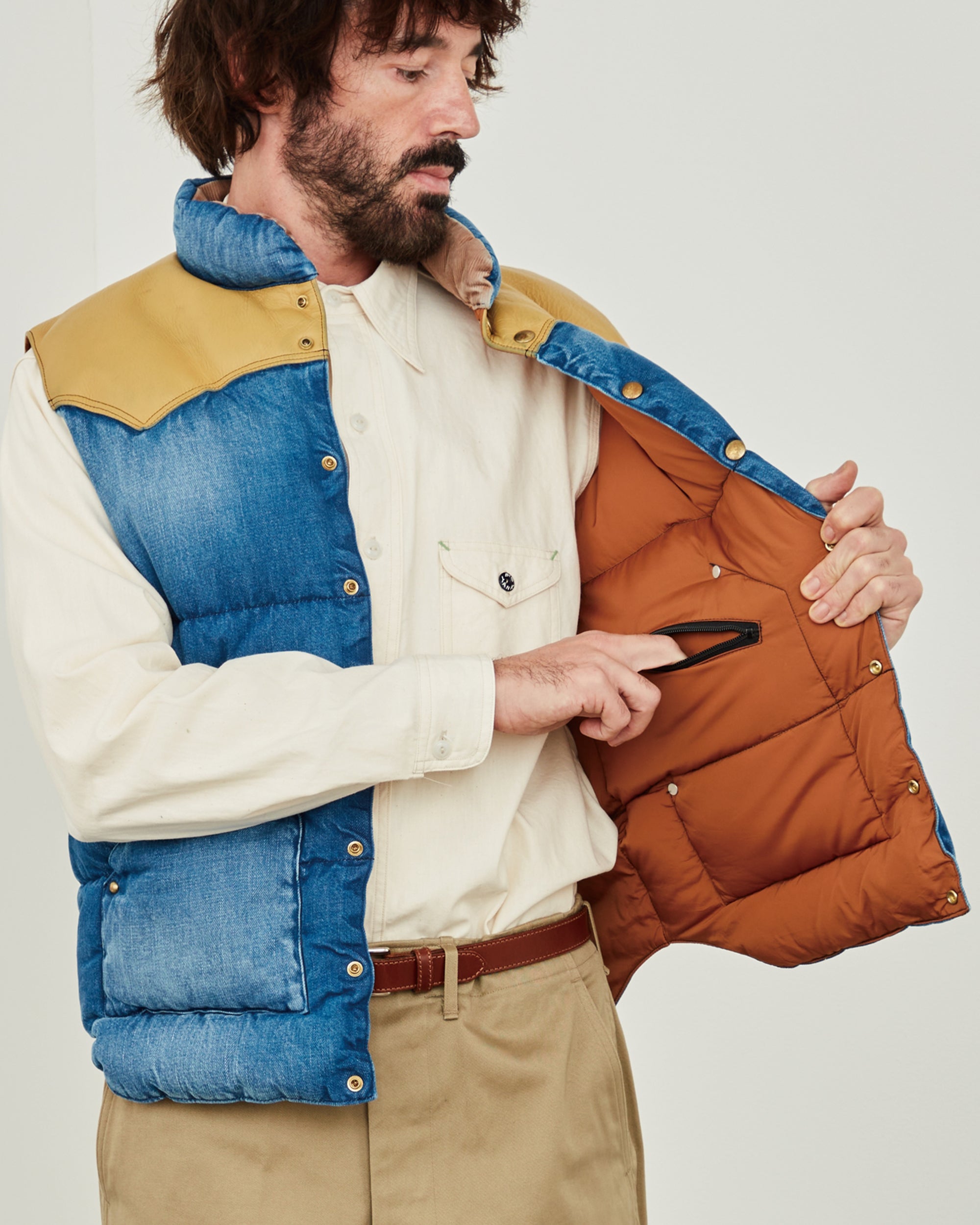 Down Vest Denim