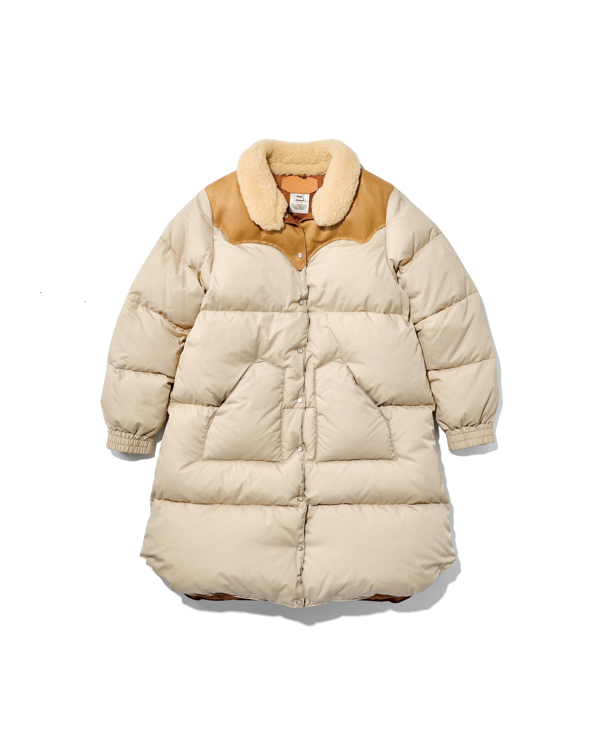Michelle Coat｜天然ムートン襟 レディースロングダウンコート｜Rocky