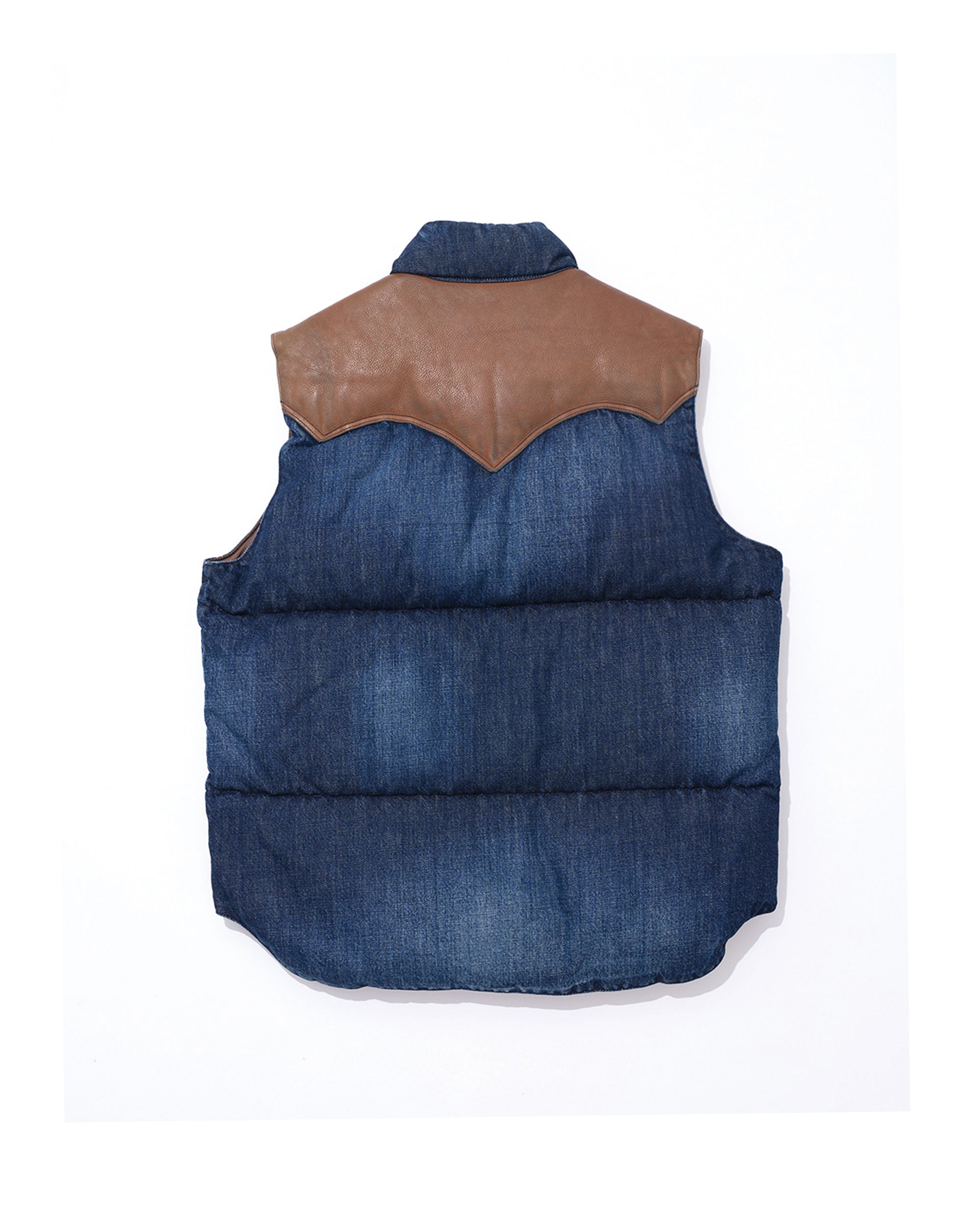 38 美品 ロッキーマウンテン クリスティベスト デニム ダウンベスト Rocky Mountain ロッキーマウンテン DENIM DOWN VEST を通販