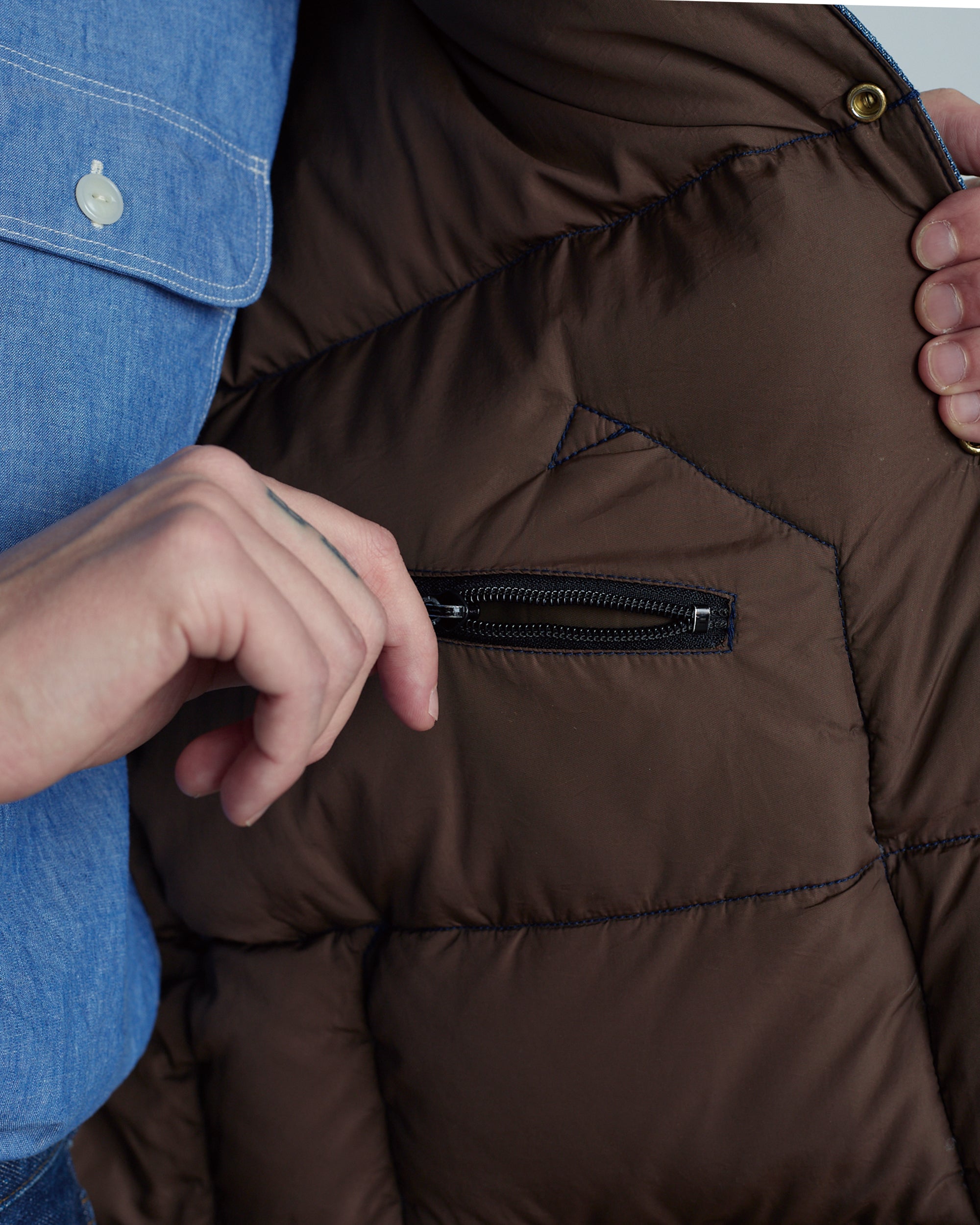 Down Vest Denim