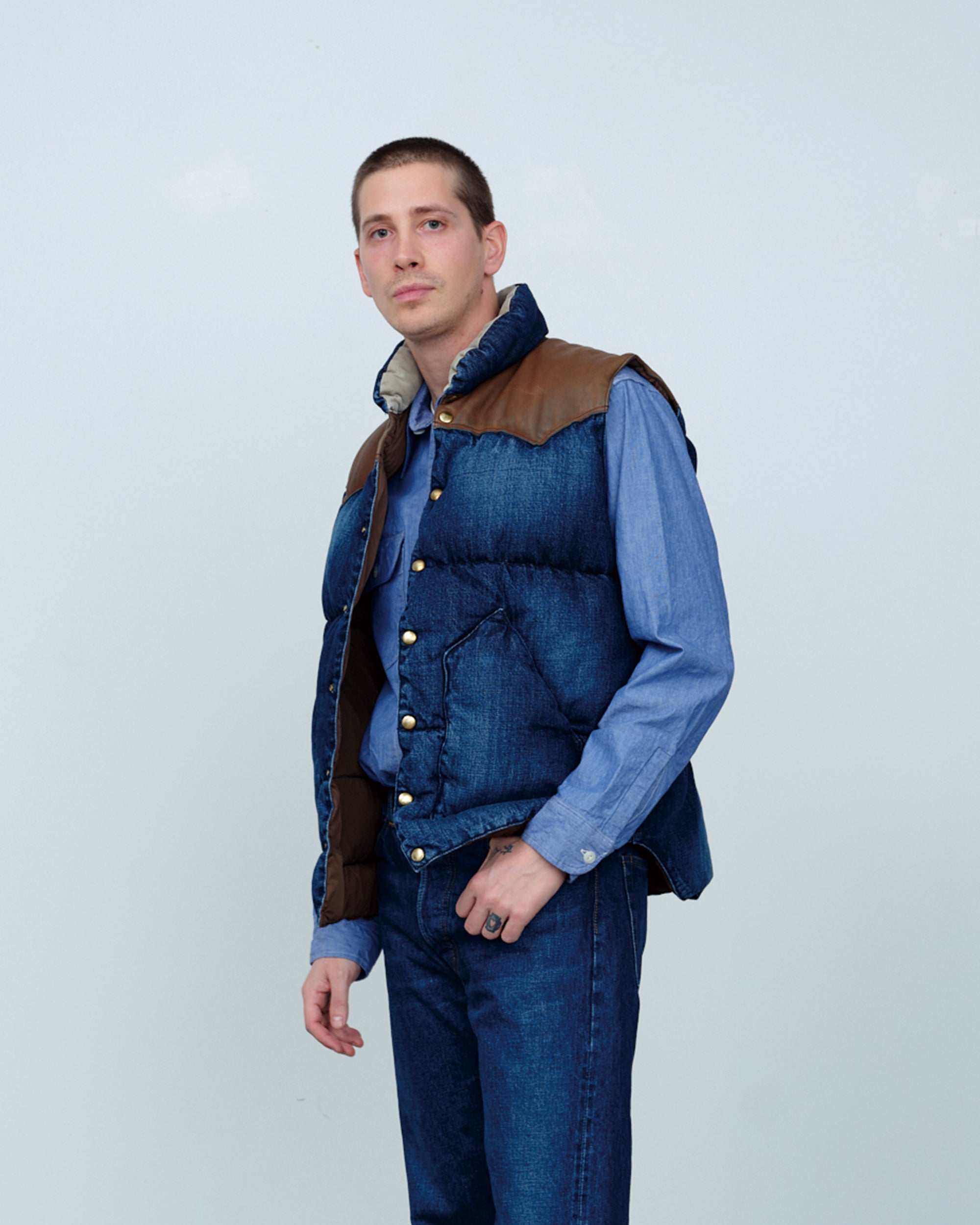Down Vest Denim