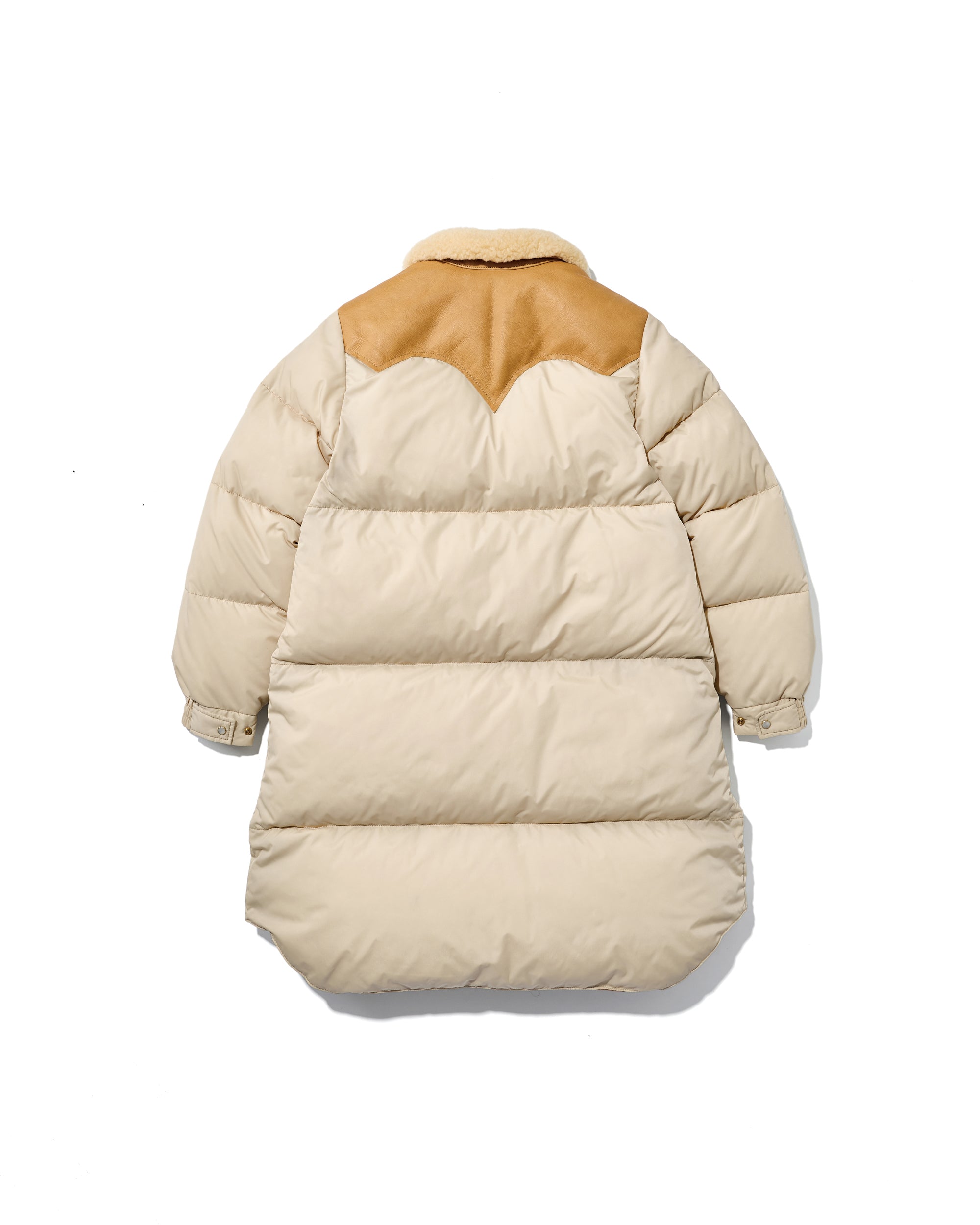Michelle Coat｜天然ムートン襟 レディースロングダウンコート｜Rocky